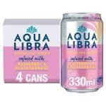 Aqua Libra Water Sparkling Raspberry & Blackcurrant 4X330ml