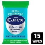 Carex Hygiene Antibacterial Wipes Biodegradable 15 Pack
