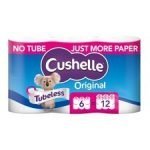 Cushelle Original Tubeless Toilet Paper 6 Rolls