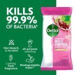 Dettol Antibacterial Pomegranate & Lime Large Wipes 70'S - Image 3
