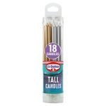Dr. Oetker Tall Metallic Candles 18 Pack