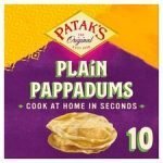 Pataks 10 Papadums Plain 100G
