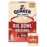 Quaker Oat So Simple Big Bowl Original Porridge 6 Pack 231G