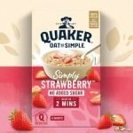 Quaker Oat So Simple No Added Sugar Strawberry Porridge 8Pk 260G - Image 2