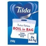 Tilda Boil In Bag Basmati Rice 4 X 62.5G