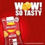 Walkers Less Salt Lightly Salted Crisp 6X25g - Image 2