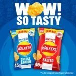 Walkers Less Salt Lightly Salted Crisps 45G - Image 4