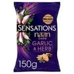 Walkers Sensations Naan Chips Garlic & Herb 150G