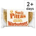 Warburtons 4 Soft Wholemeal Pittas